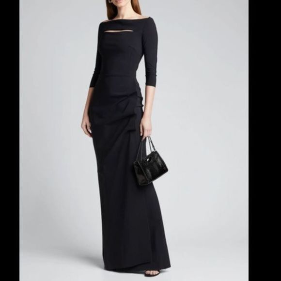 Chiara Boni Dresses & Skirts - Chiara Boni La Petite Robe Kate Slit-Detail Boatneck Gown